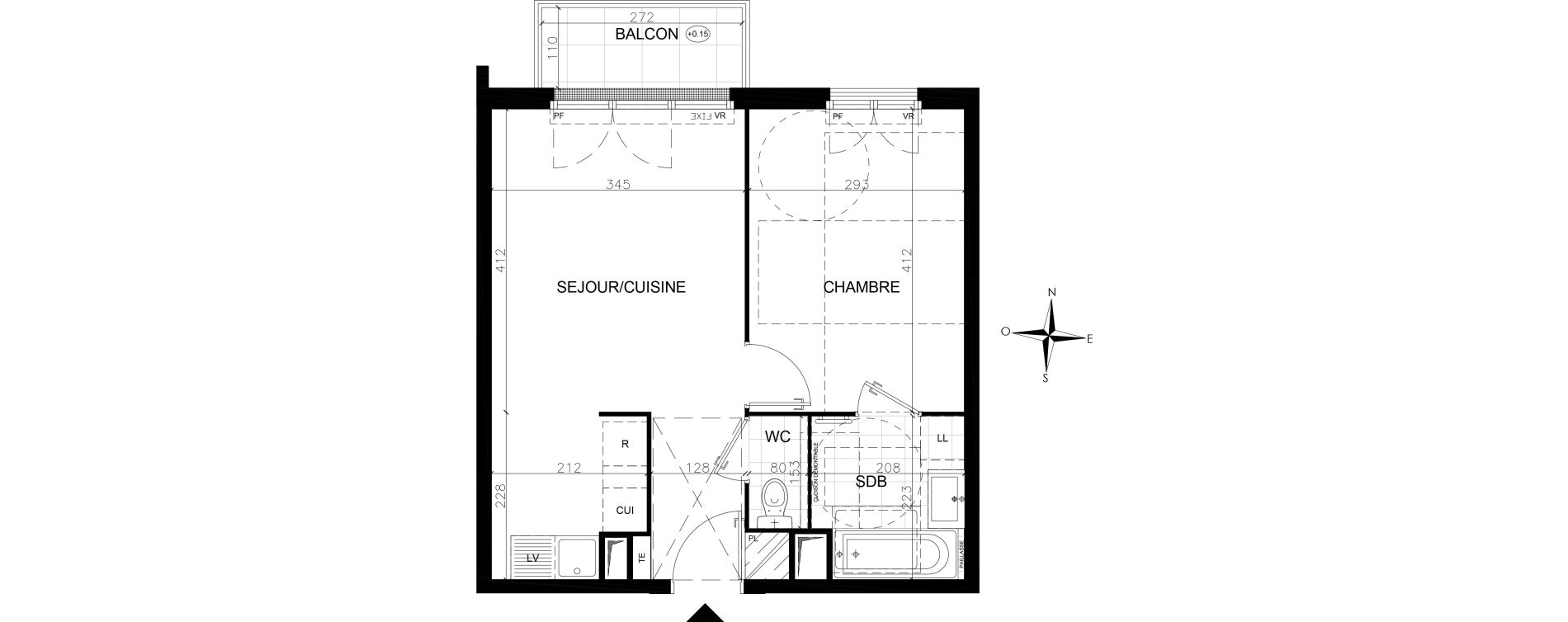 Appartement T2 de 39,63 m2 &agrave; Vaires-Sur-Marne Centre