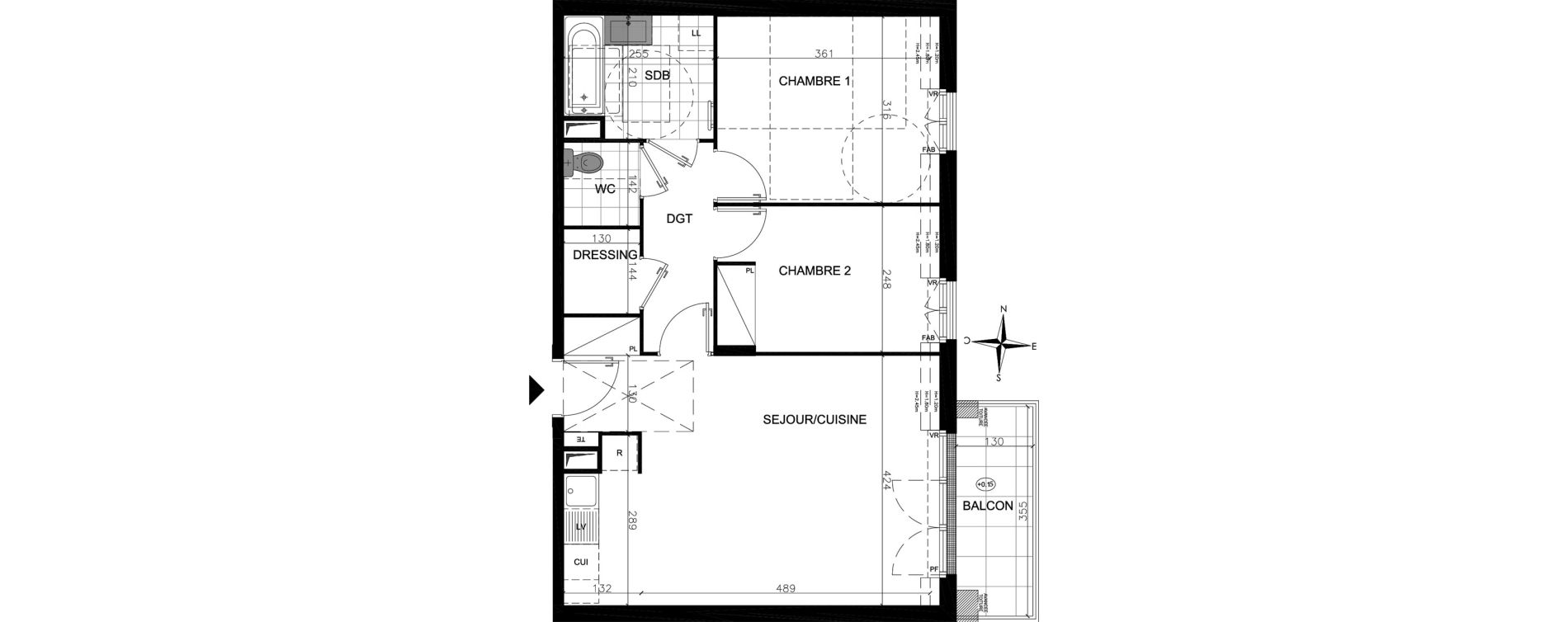 Appartement T3 de 60,71 m2 &agrave; Vaires-Sur-Marne Centre