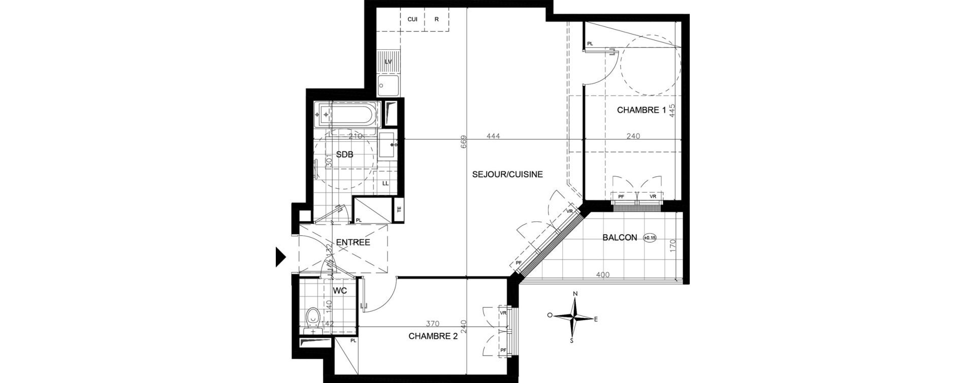 Appartement T3 de 60,79 m2 &agrave; Vaires-Sur-Marne Centre