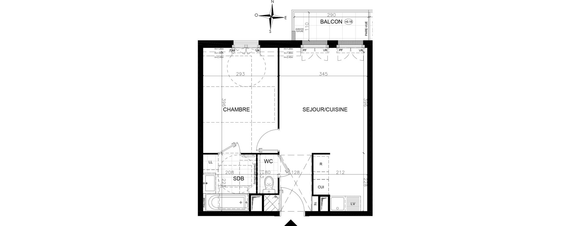 Appartement T2 de 39,20 m2 &agrave; Vaires-Sur-Marne Centre