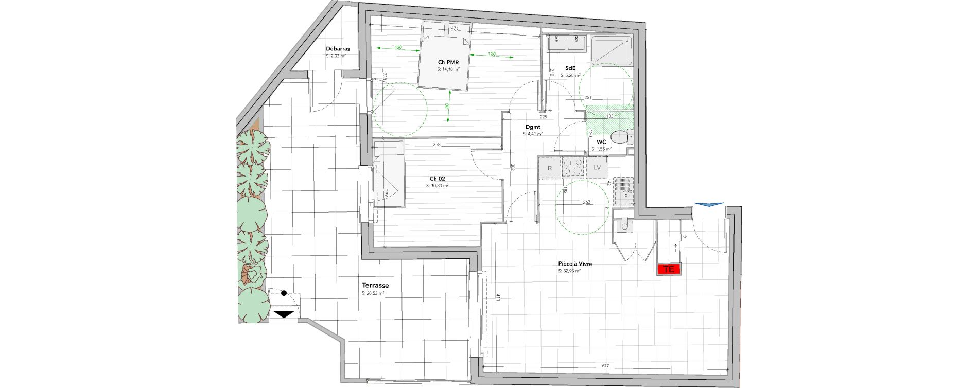 Appartement T3 de 70,68 m2 &agrave; Vaux-Le-P&eacute;nil Centre