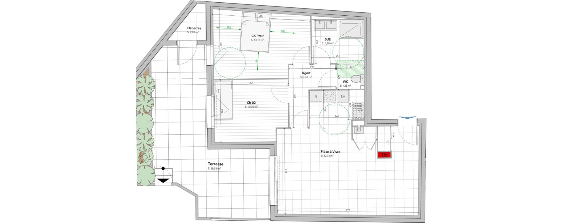 Appartement T3 de 68,65 m2 &agrave; Vaux-Le-P&eacute;nil Centre
