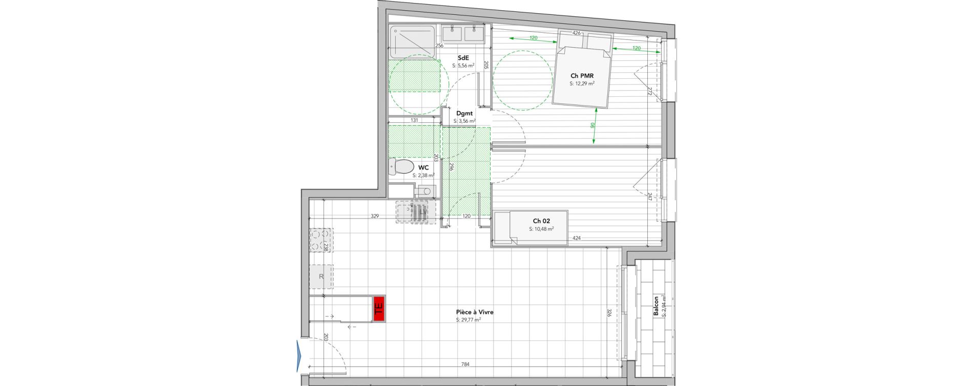 Appartement T3 de 64,04 m2 &agrave; Vaux-Le-P&eacute;nil Centre