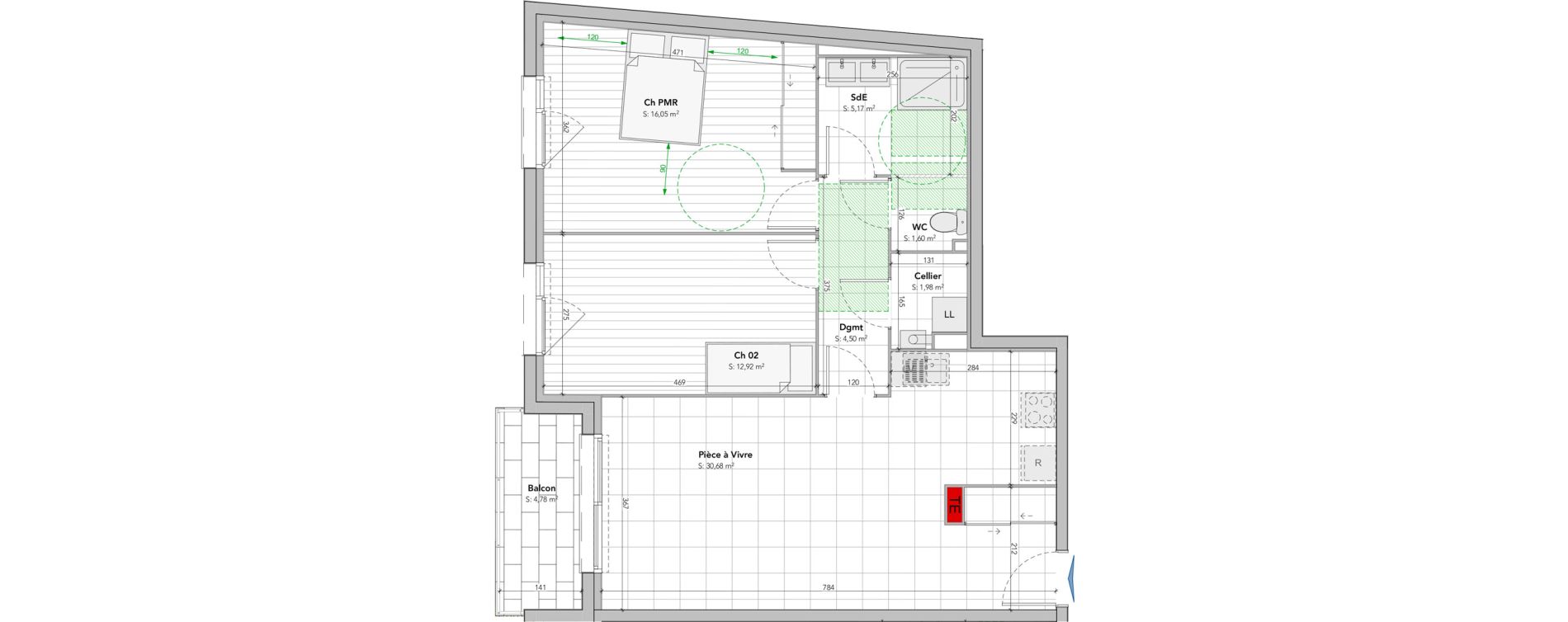 Appartement T3 de 72,90 m2 &agrave; Vaux-Le-P&eacute;nil Centre