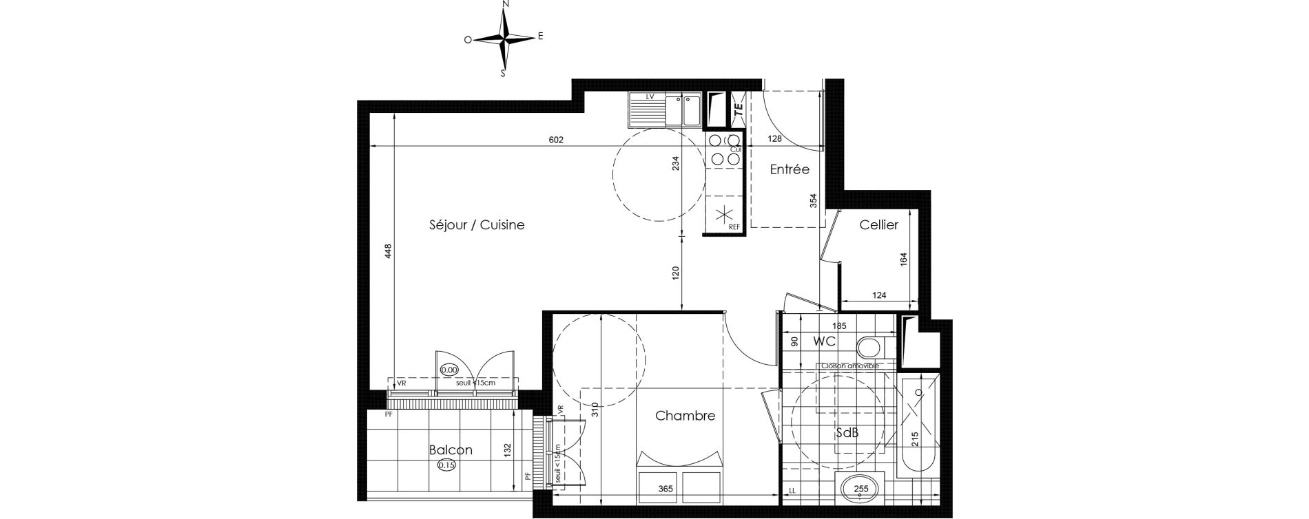 Appartement T2 de 48,67 m2 &agrave; Vaux-Le-P&eacute;nil Centre
