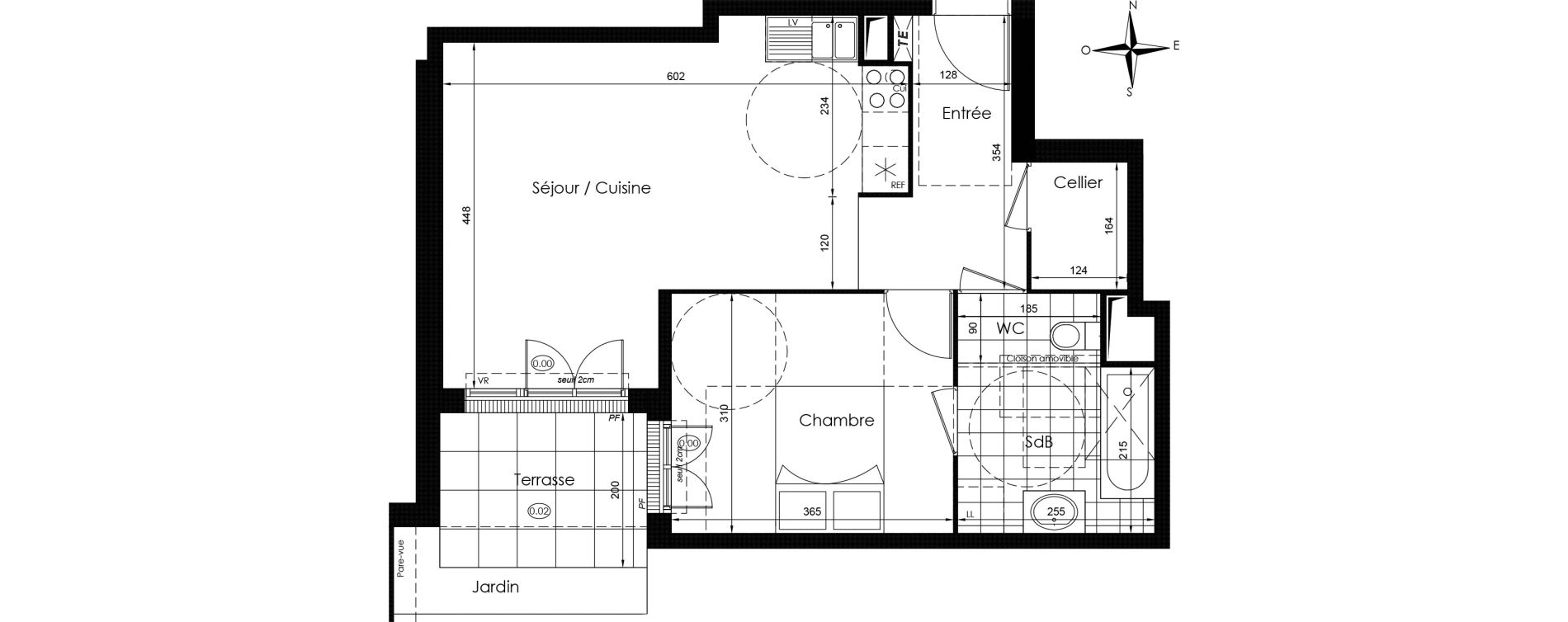 Appartement T2 de 48,63 m2 &agrave; Vaux-Le-P&eacute;nil Centre