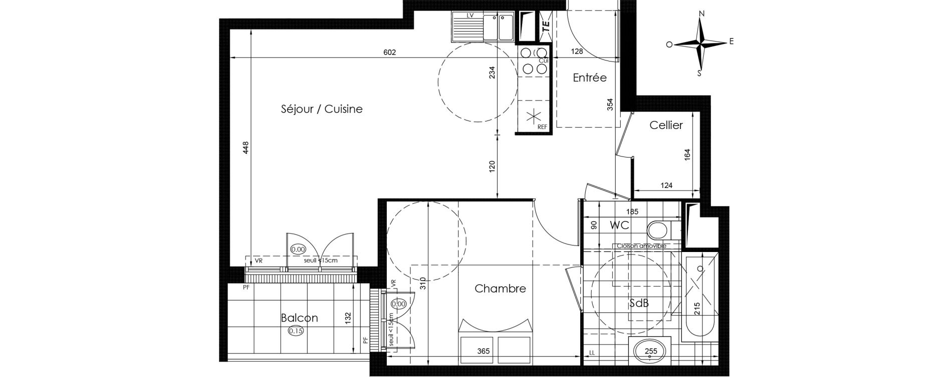 Appartement T2 de 48,67 m2 &agrave; Vaux-Le-P&eacute;nil Centre