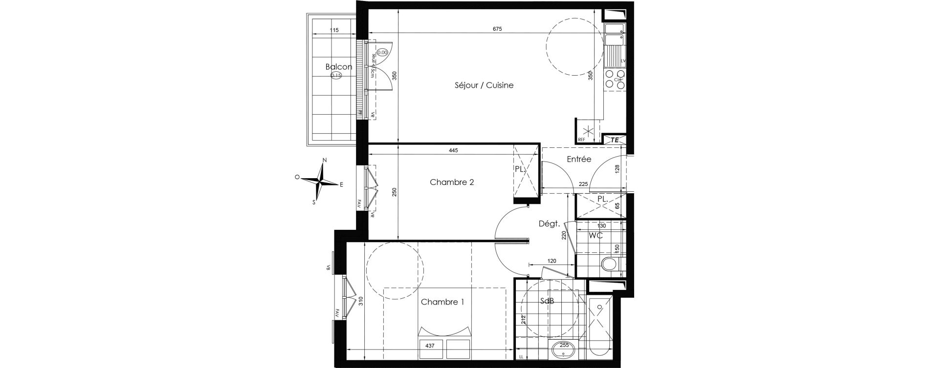 Appartement T3 de 61,13 m2 &agrave; Vaux-Le-P&eacute;nil Centre
