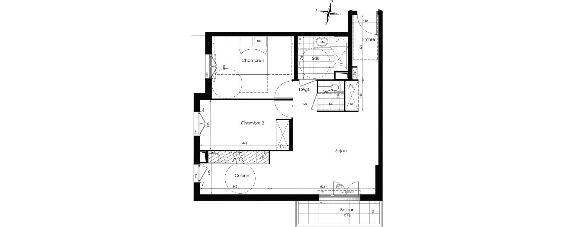 Appartement T3 de 65,99 m2 &agrave; Vaux-Le-P&eacute;nil Centre