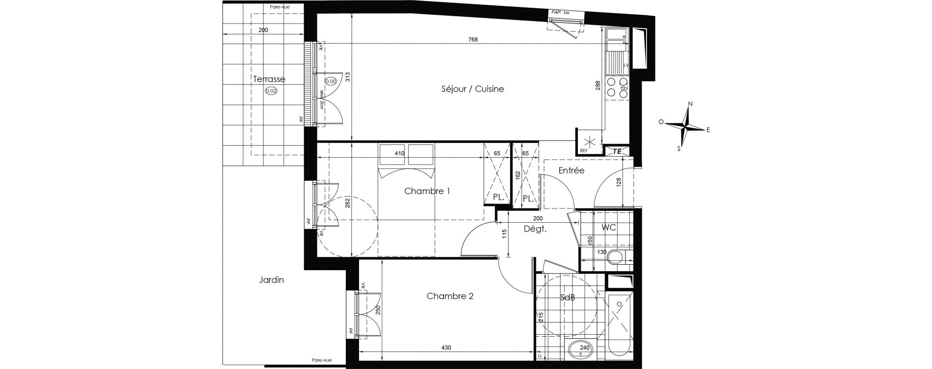 Appartement T3 de 60,95 m2 &agrave; Vaux-Le-P&eacute;nil Centre