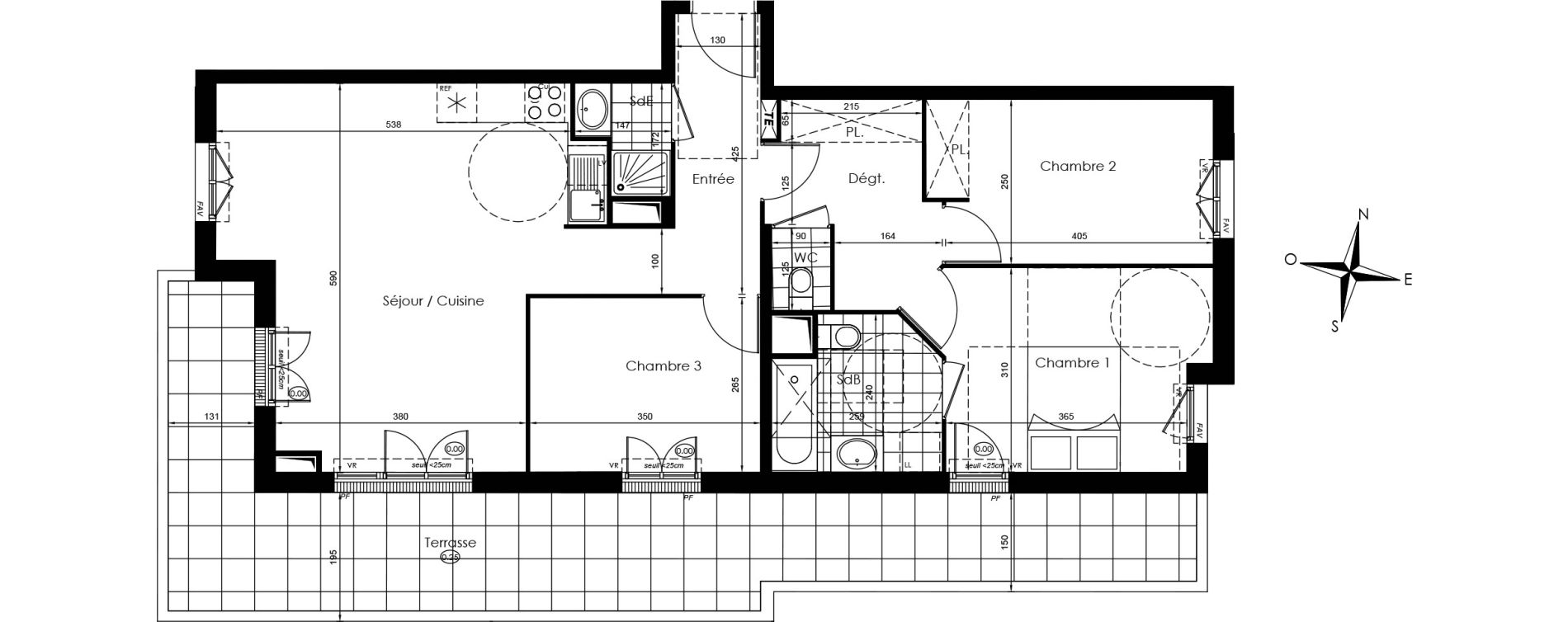 Appartement T4 de 81,82 m2 &agrave; Vaux-Le-P&eacute;nil Centre