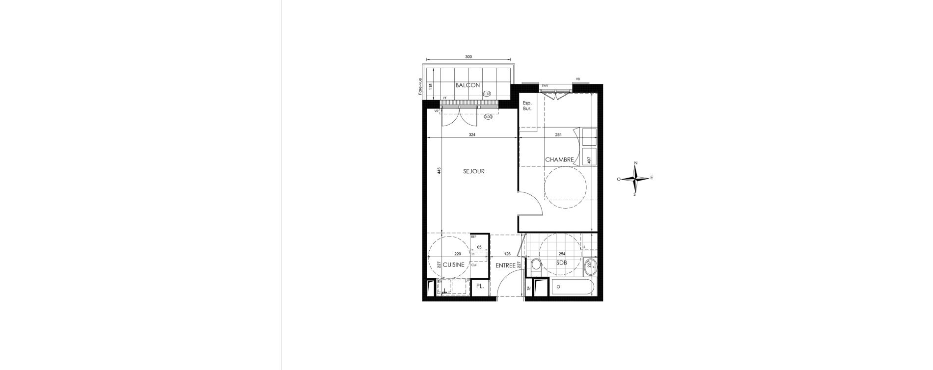 Appartement T2 de 41,16 m2 &agrave; Vaux-Le-P&eacute;nil Centre