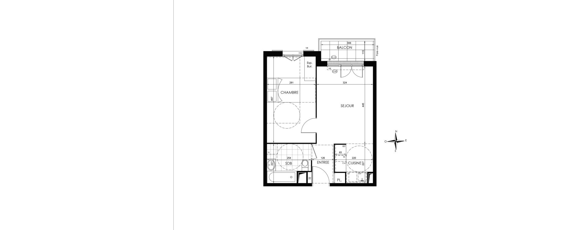 Appartement T2 de 41,16 m2 &agrave; Vaux-Le-P&eacute;nil Centre