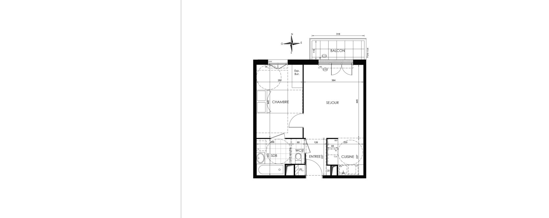 Appartement T2 de 42,12 m2 &agrave; Vaux-Le-P&eacute;nil Centre
