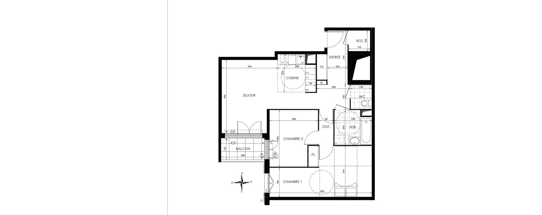 Appartement T3 de 66,79 m2 &agrave; Vaux-Le-P&eacute;nil Centre