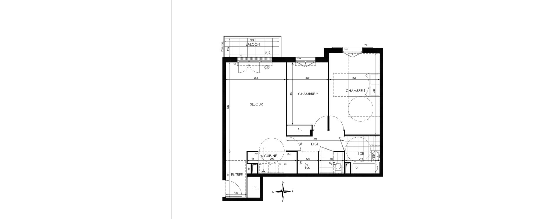 Appartement T3 de 65,56 m2 &agrave; Vaux-Le-P&eacute;nil Centre