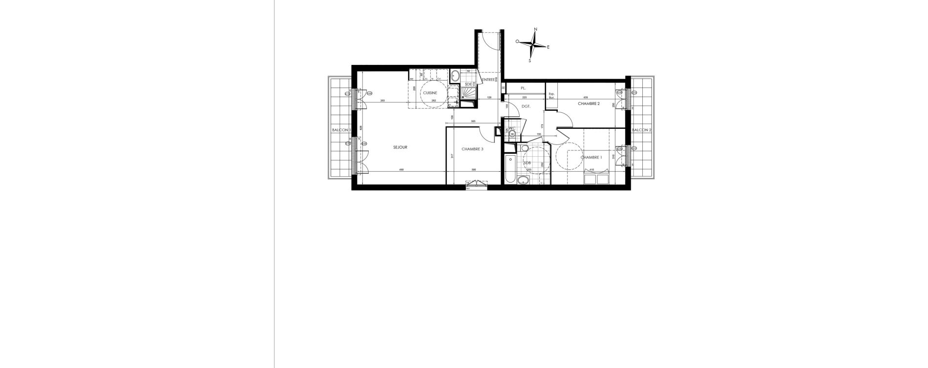 Appartement T4 de 88,44 m2 &agrave; Vaux-Le-P&eacute;nil Centre