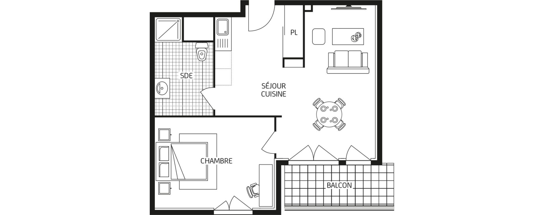 Appartement T2 de 44,79 m2 &agrave; Veneux-Les-Sablons Centre