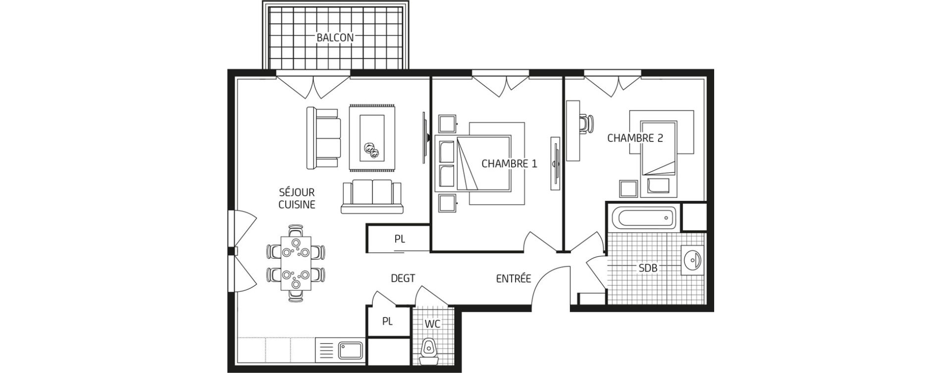 Appartement T3 de 61,97 m2 à Veneux-Les-Sablons Centre