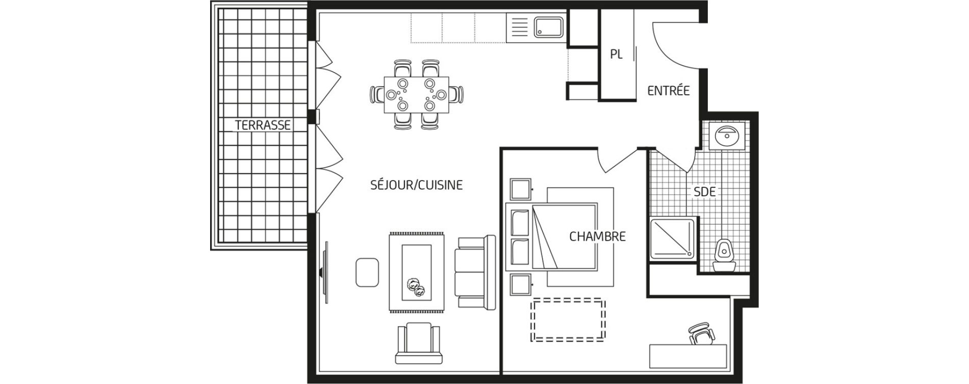 Appartement T2 de 44,28 m2 à Veneux-Les-Sablons Centre