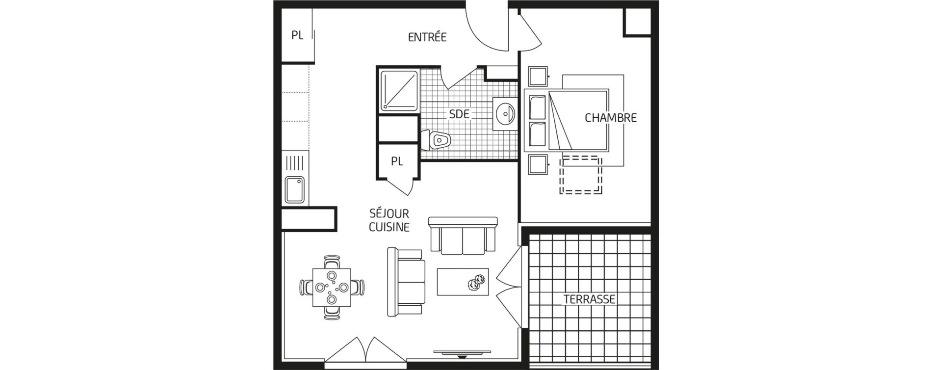 Appartement T2 de 43,74 m2 à Veneux-Les-Sablons Centre