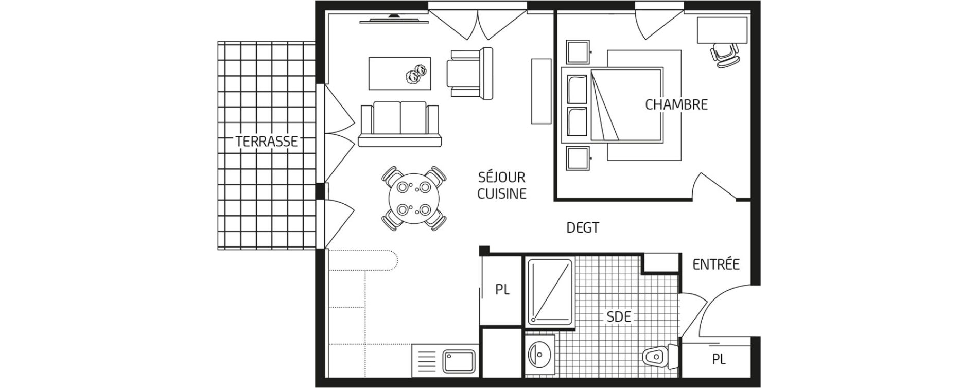 Appartement T2 de 45,39 m2 &agrave; Veneux-Les-Sablons Centre