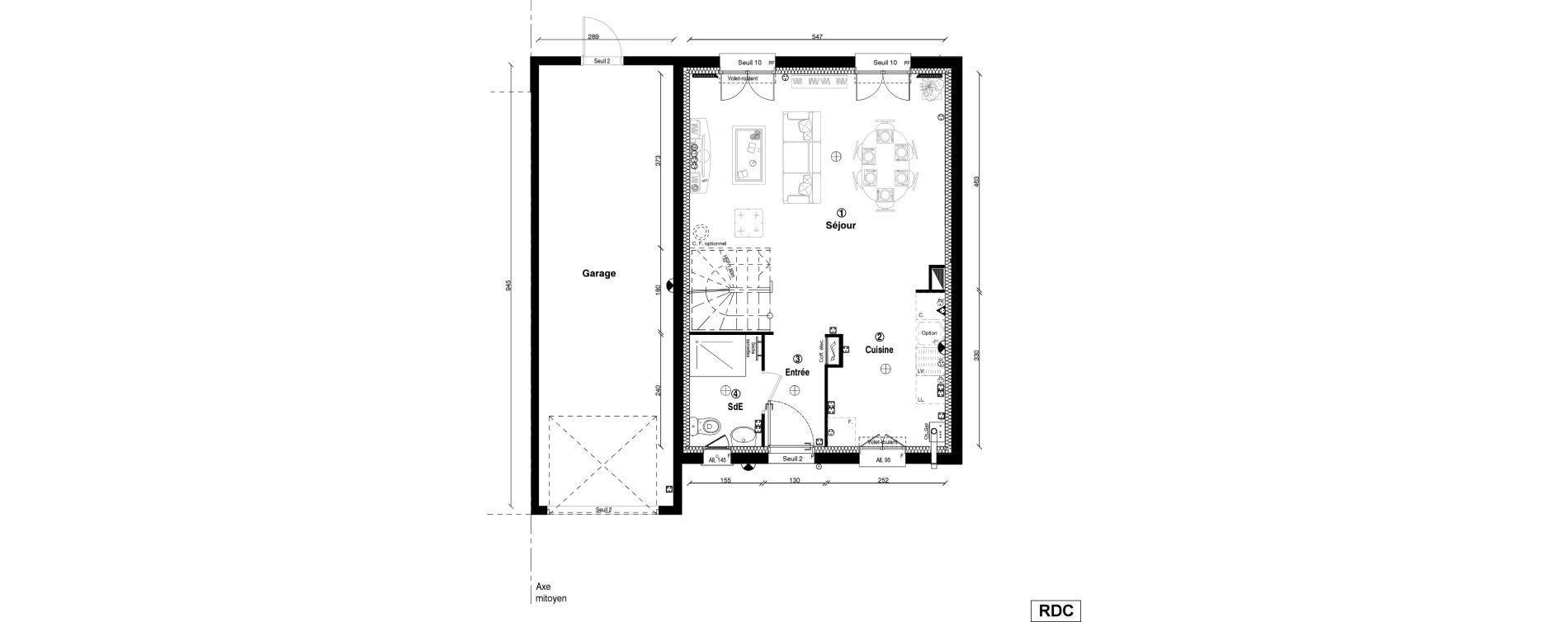 Maison T4 de 79,70 m2 &agrave; Villevaud&eacute; Centre