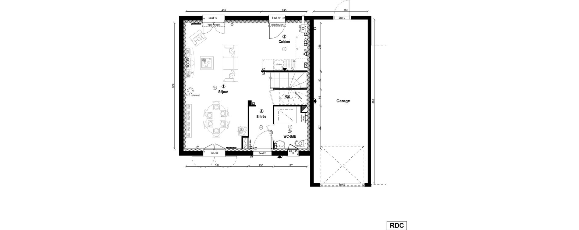 Maison T4 de 79,90 m2 &agrave; Villevaud&eacute; Centre