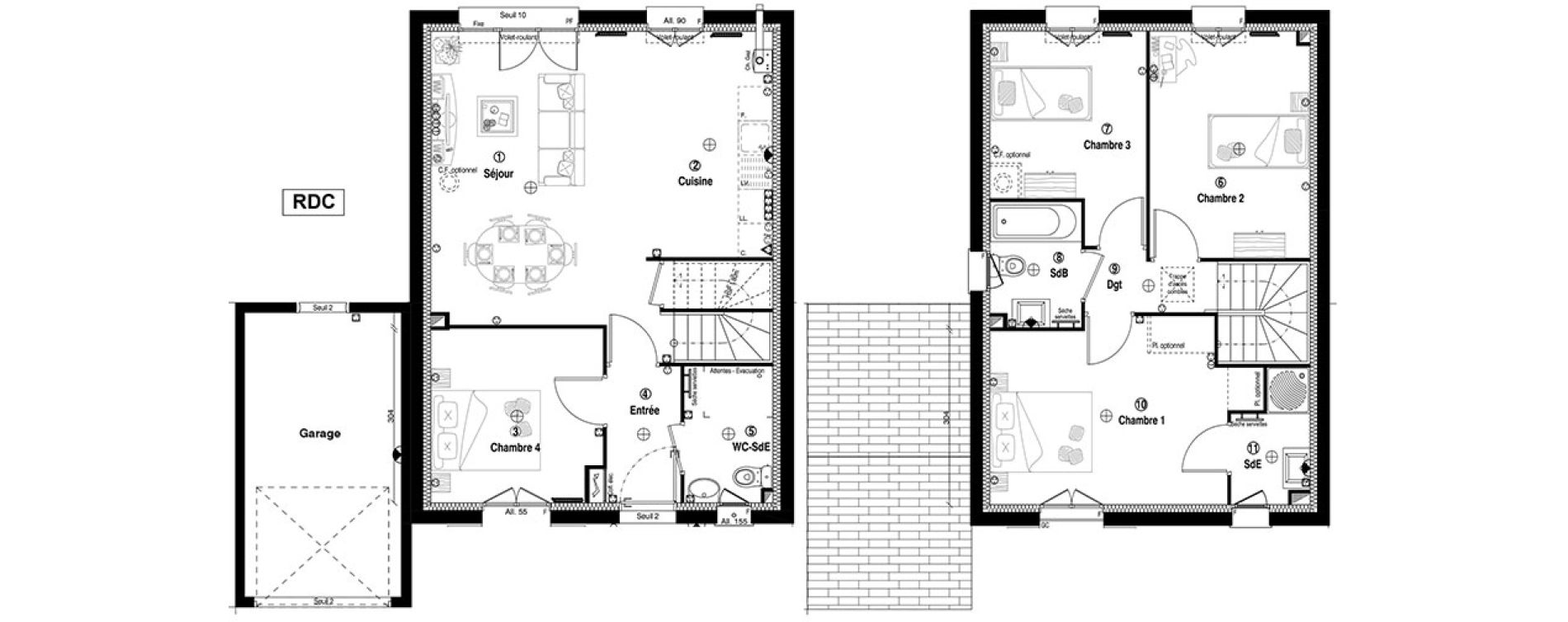 Maison T5 de 90,70 m2 &agrave; Villevaud&eacute; Centre