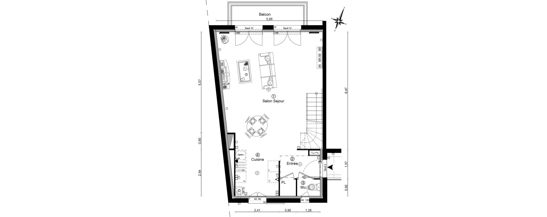 Duplex T4 de 84,40 m2 &agrave; Villevaud&eacute; Centre