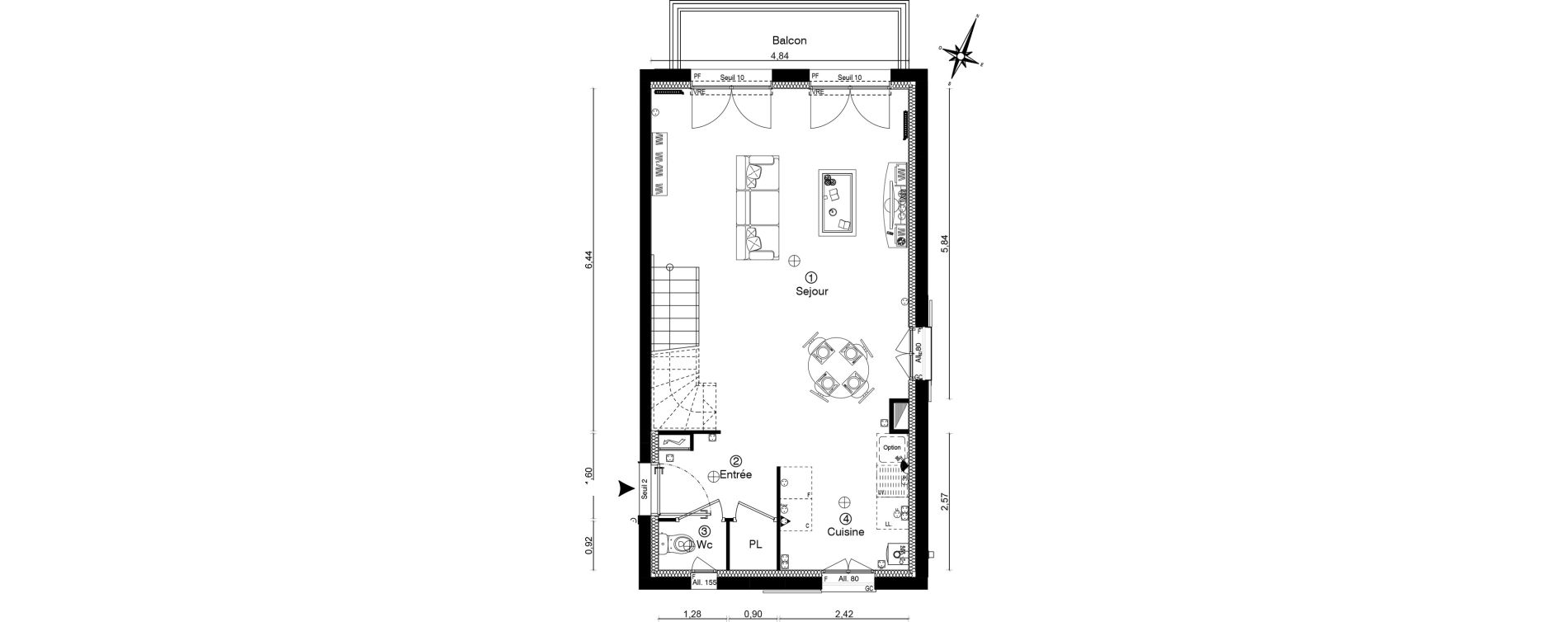 Duplex T3 de 75,90 m2 &agrave; Villevaud&eacute; Centre