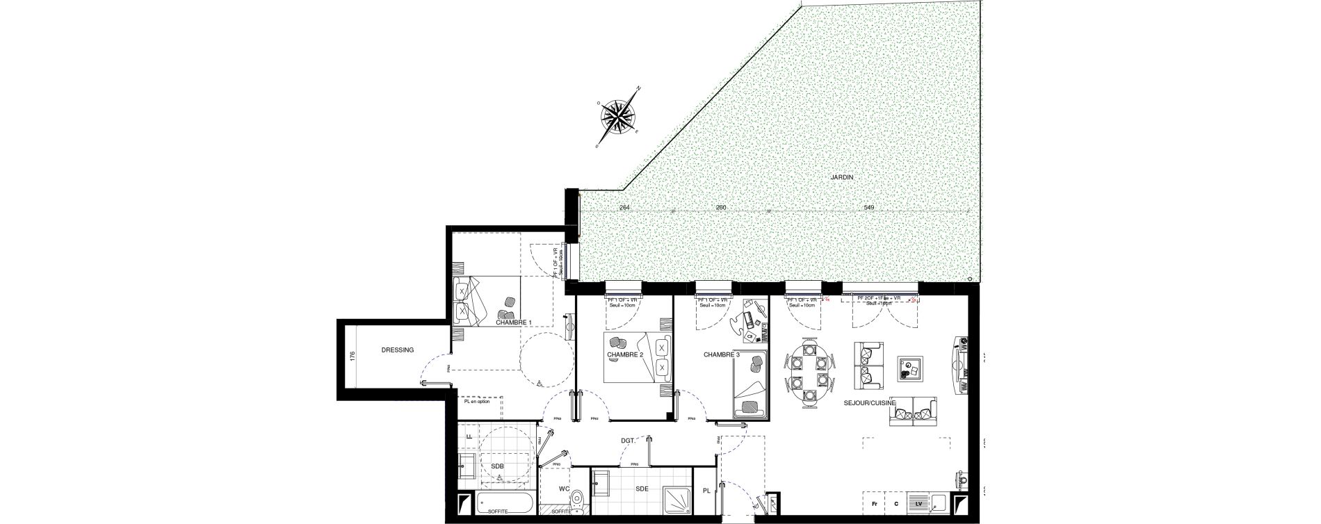 Appartement T4 de 95,00 m2 &agrave; Villevaud&eacute; Centre
