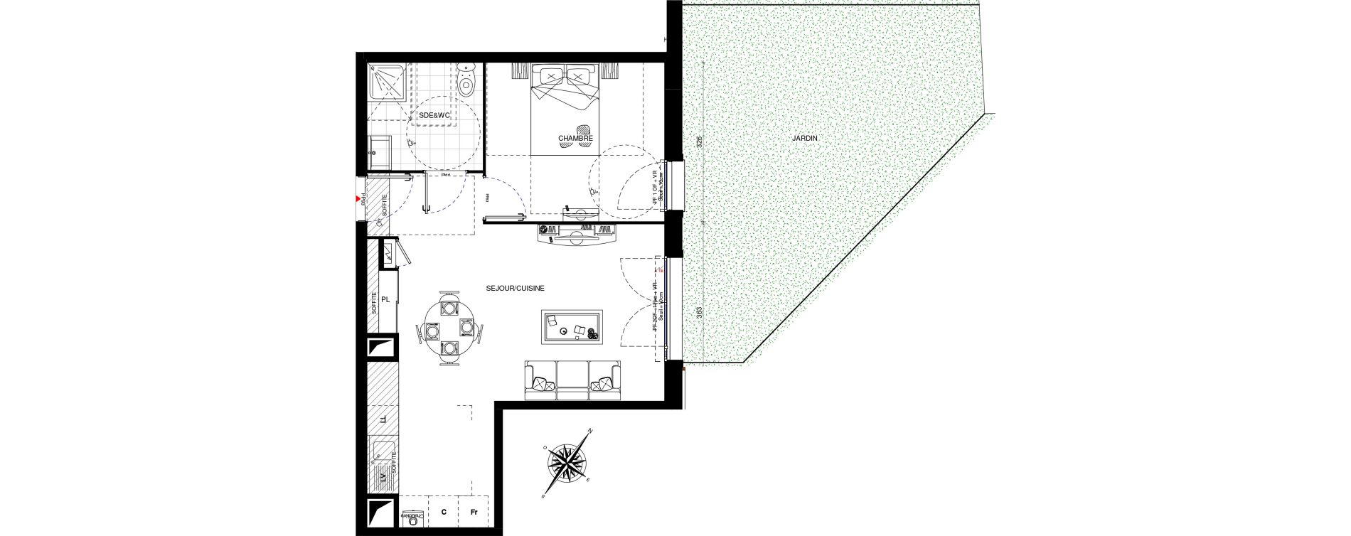 Appartement T2 de 47,40 m2 &agrave; Villevaud&eacute; Centre