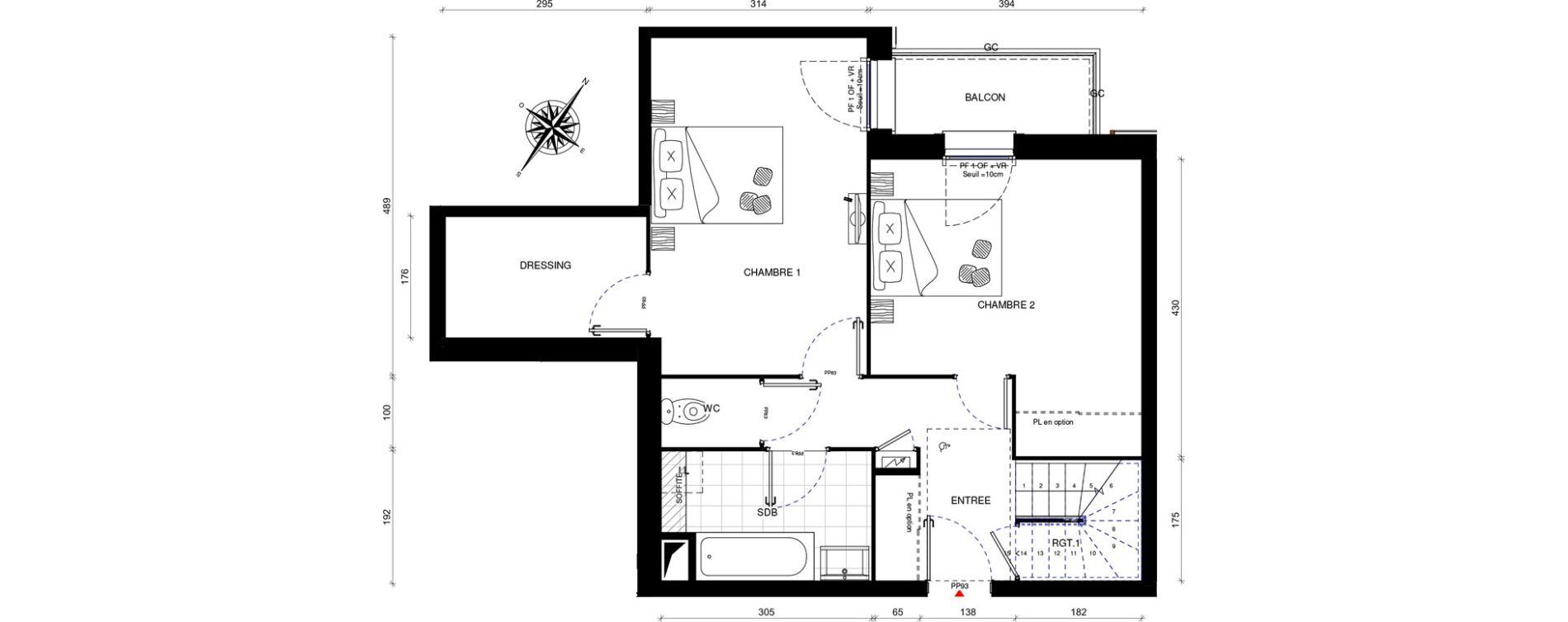 Duplex T3 de 81,80 m2 &agrave; Villevaud&eacute; Centre