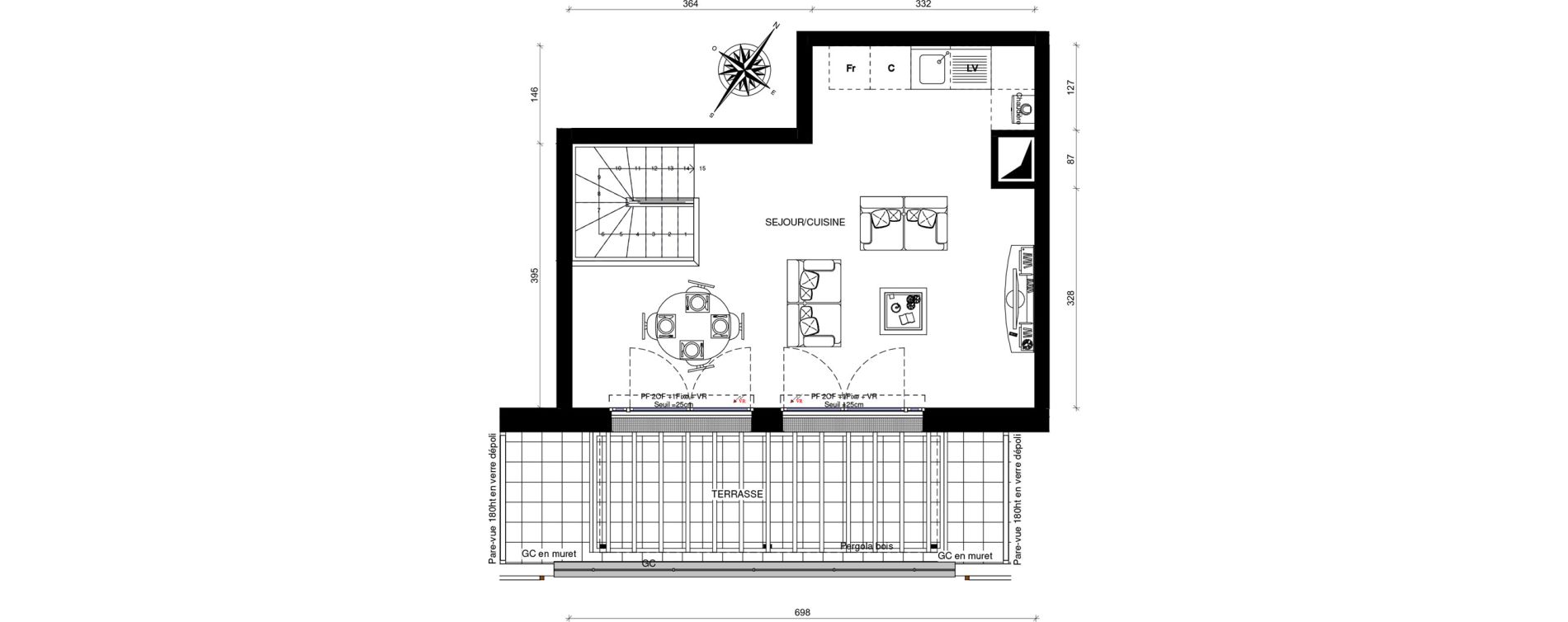 Duplex T3 de 67,10 m2 &agrave; Villevaud&eacute; Centre