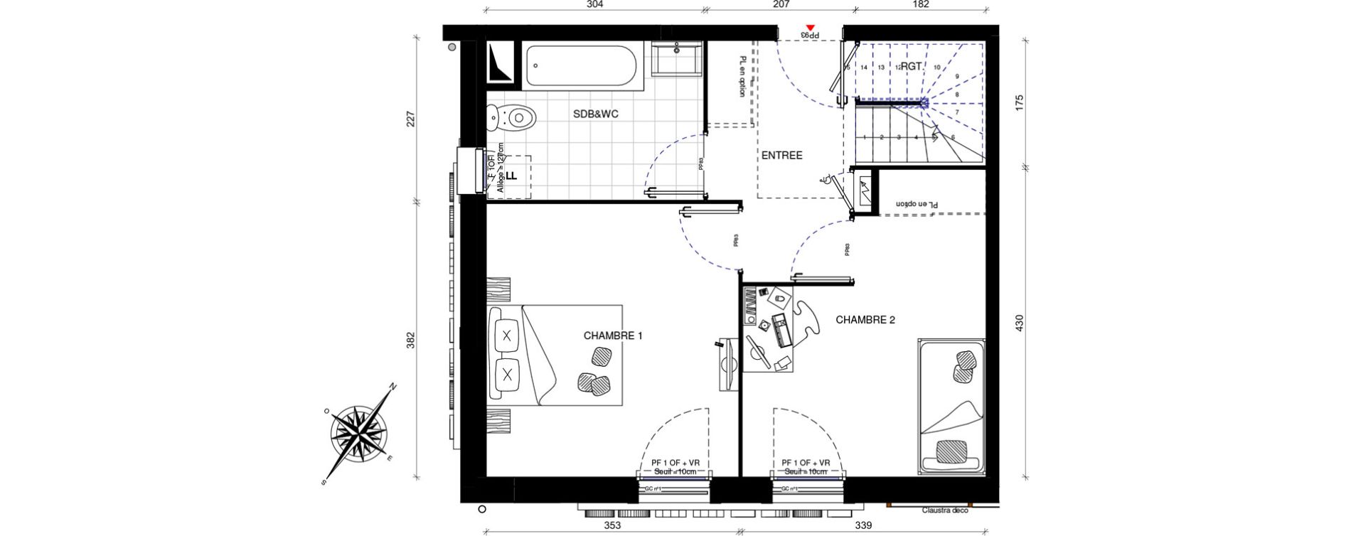 Duplex T3 de 73,30 m2 &agrave; Villevaud&eacute; Centre