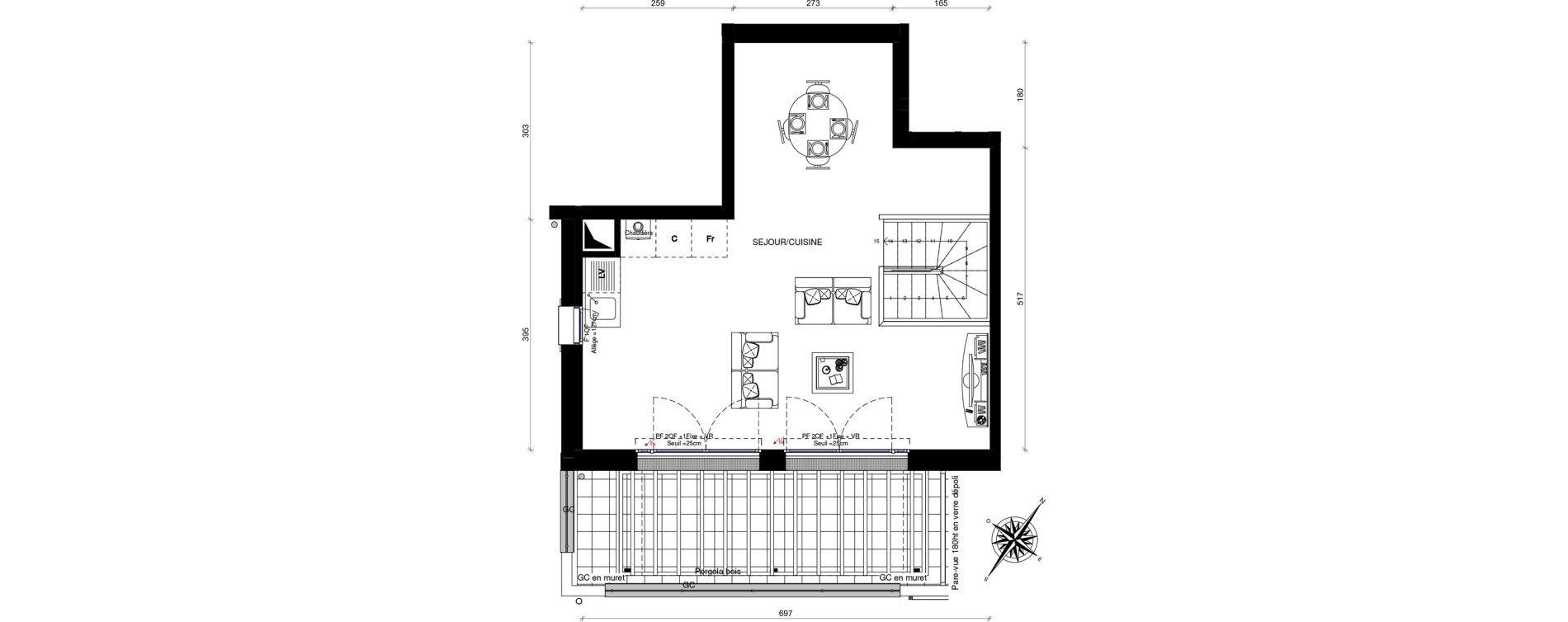 Duplex T3 de 73,30 m2 &agrave; Villevaud&eacute; Centre