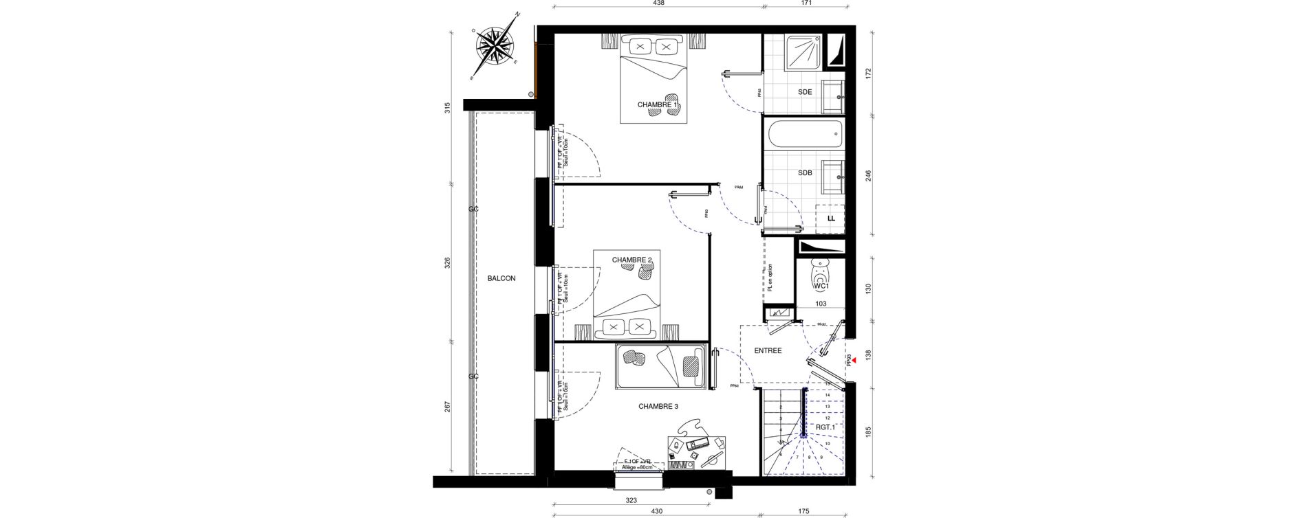 Duplex T4 de 107,50 m2 &agrave; Villevaud&eacute; Centre