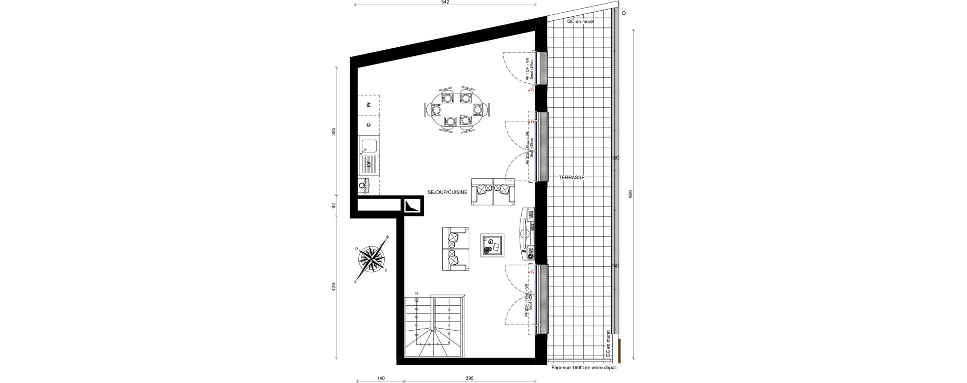 Duplex T4 de 94,30 m2 &agrave; Villevaud&eacute; Centre