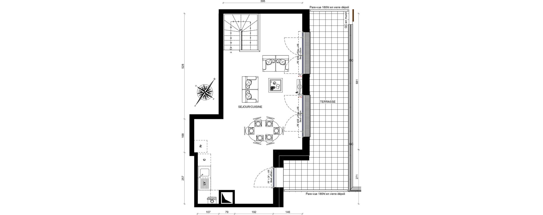 Duplex T3 de 81,00 m2 &agrave; Villevaud&eacute; Centre