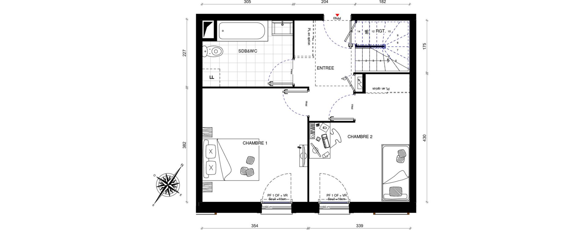 Duplex T3 de 67,30 m2 &agrave; Villevaud&eacute; Centre