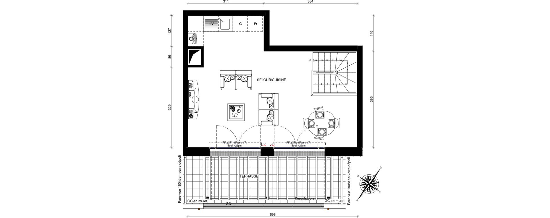 Duplex T3 de 67,30 m2 &agrave; Villevaud&eacute; Centre