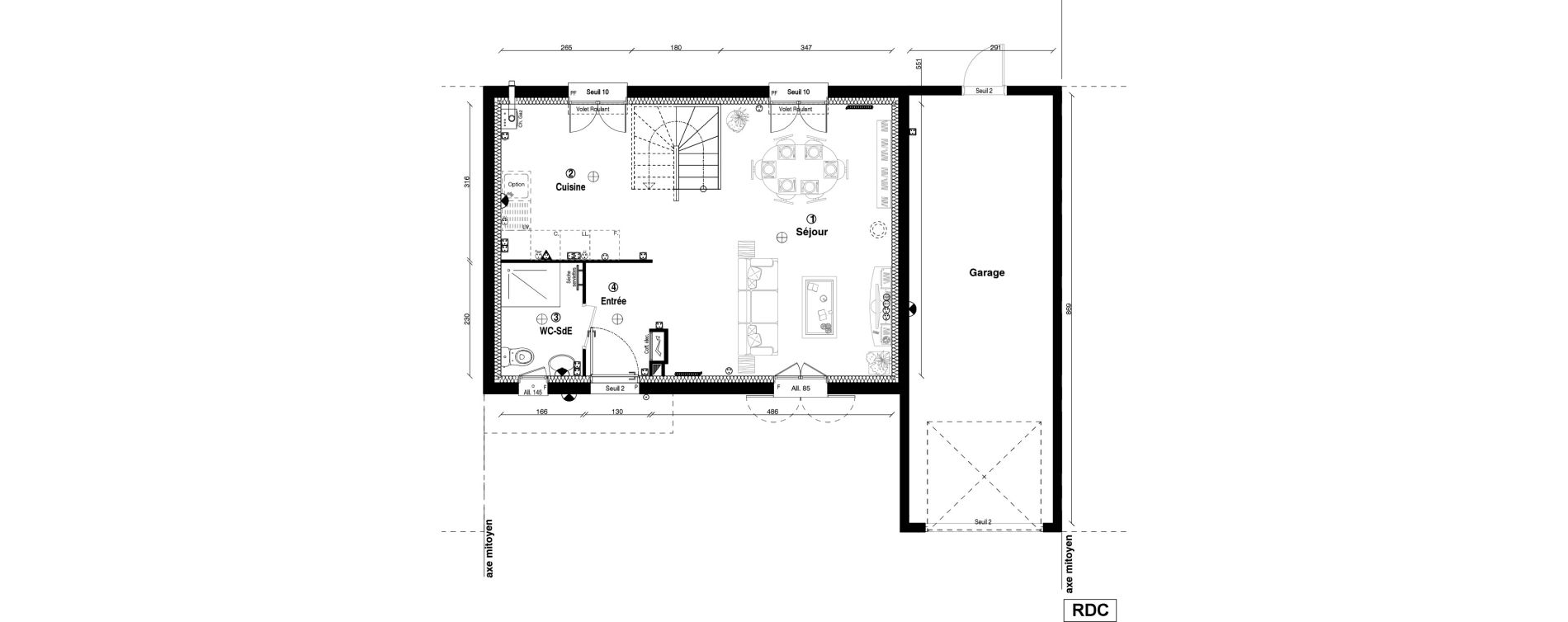 Maison T4 de 80,00 m2 &agrave; Villevaud&eacute; Centre