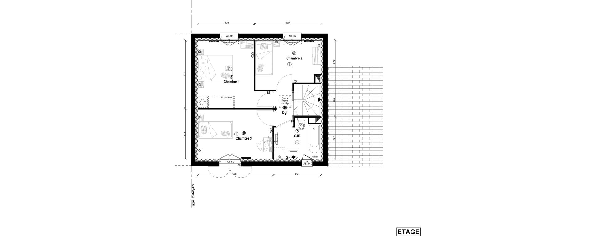 Maison T4 de 79,90 m2 &agrave; Villevaud&eacute; Centre
