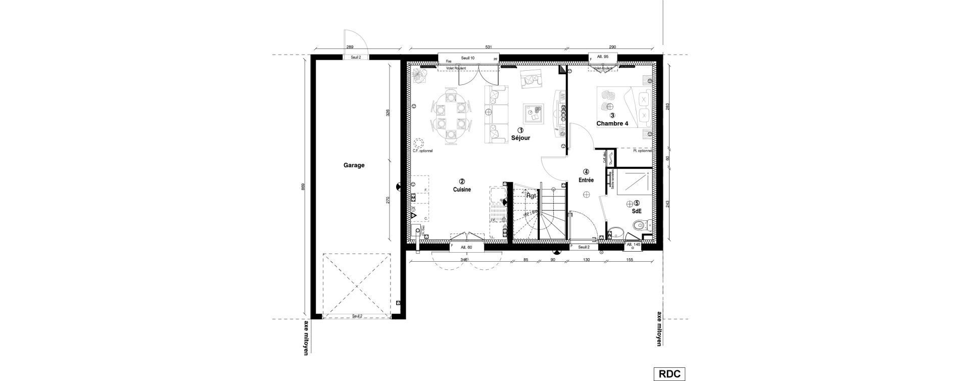 Maison T5 de 90,00 m2 &agrave; Villevaud&eacute; Centre