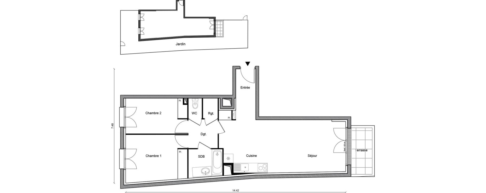 Appartement T3 de 64,68 m2 &agrave; Voisenon Centre