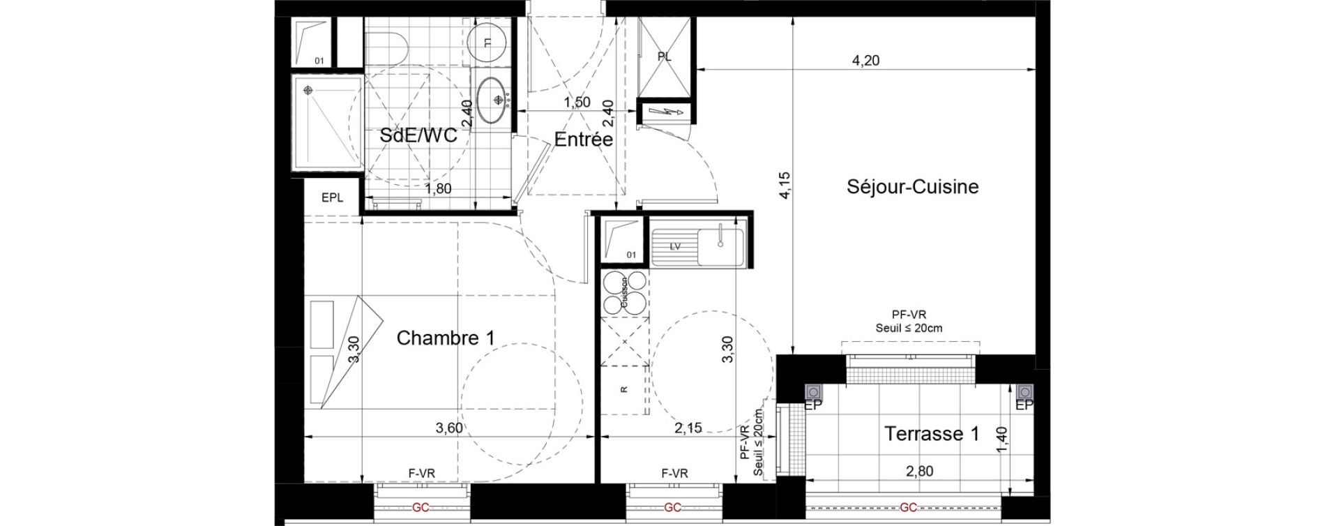 Appartement T2 de 45,00 m2 &agrave; Aubervilliers Centre