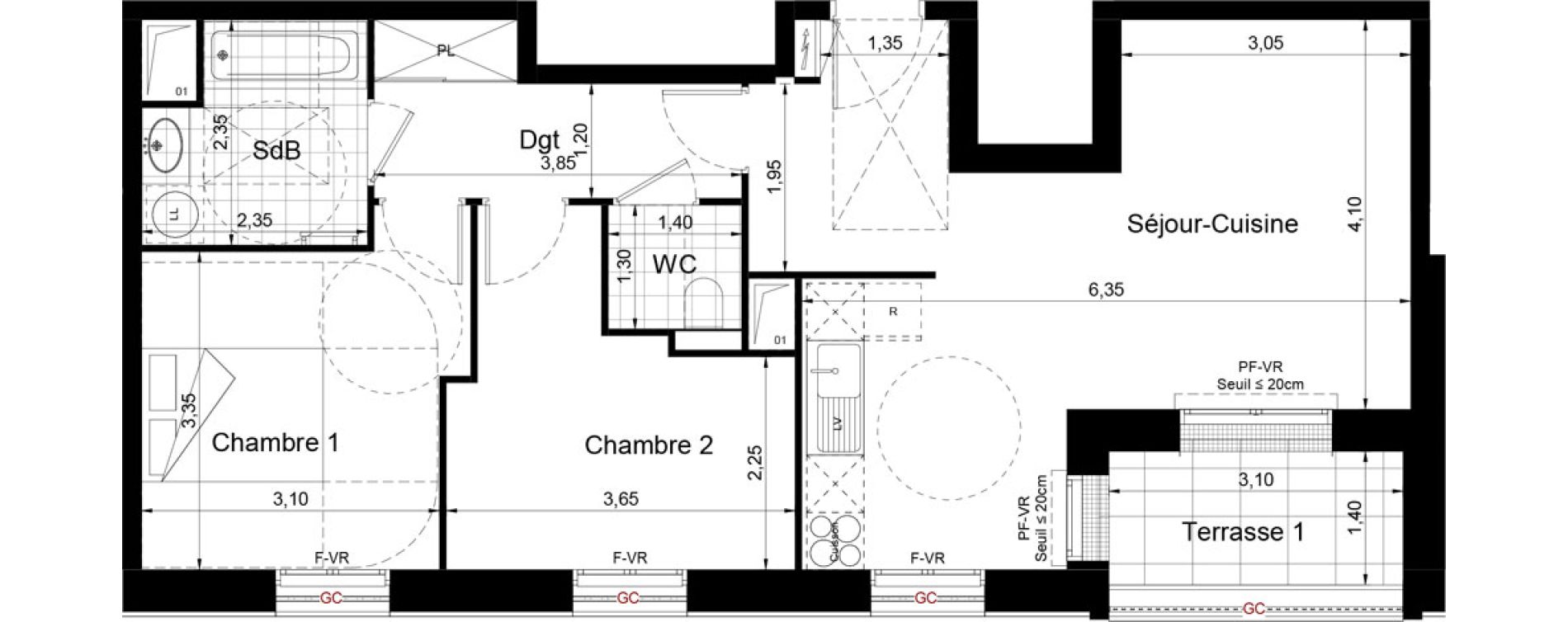 Appartement T3 de 62,70 m2 &agrave; Aubervilliers Centre