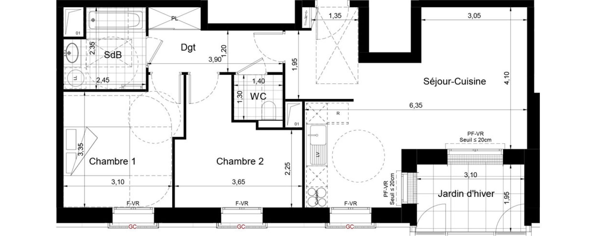 Appartement T3 de 62,70 m2 &agrave; Aubervilliers Centre