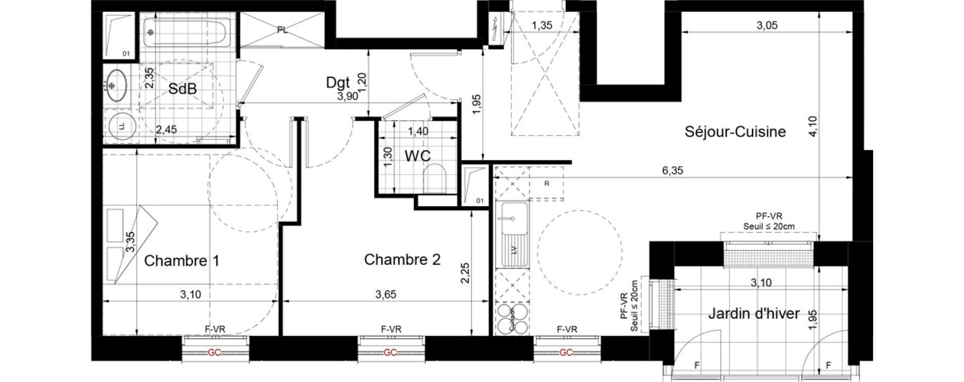 Appartement T3 de 62,70 m2 &agrave; Aubervilliers Centre